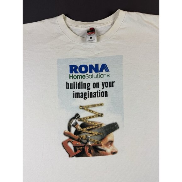 Rare Vintage RONA Home Solutions Renovation Construction Promo Shirt White XL - Picture 3 of 10